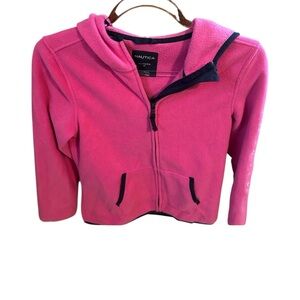 Nautica Kids Bright Pink Zip-Up Fleece Hoodie